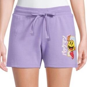Pac-Man Graphic Sweat Shorts Light Purple NWOT Size XL #1940